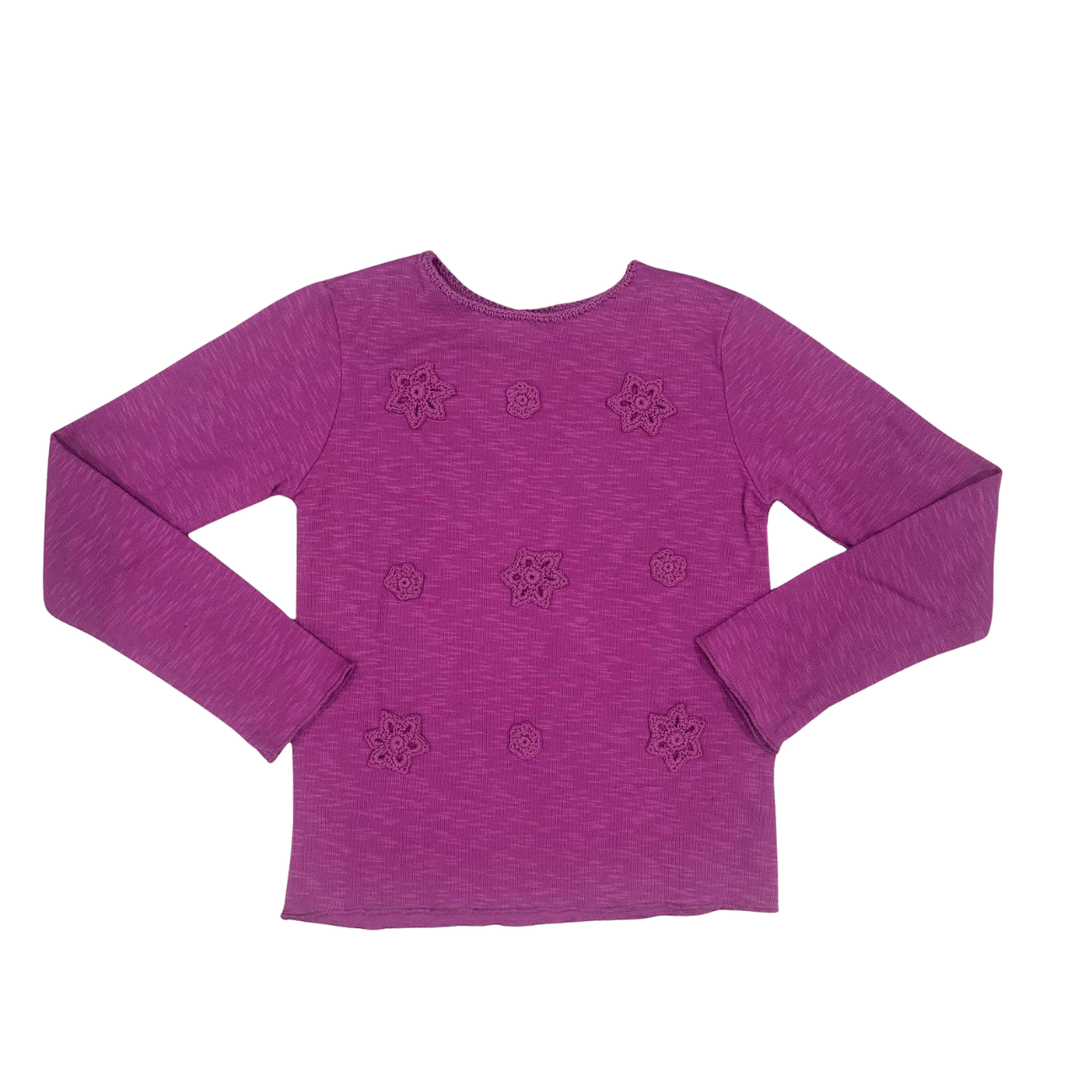 long sleeve crochet applique top