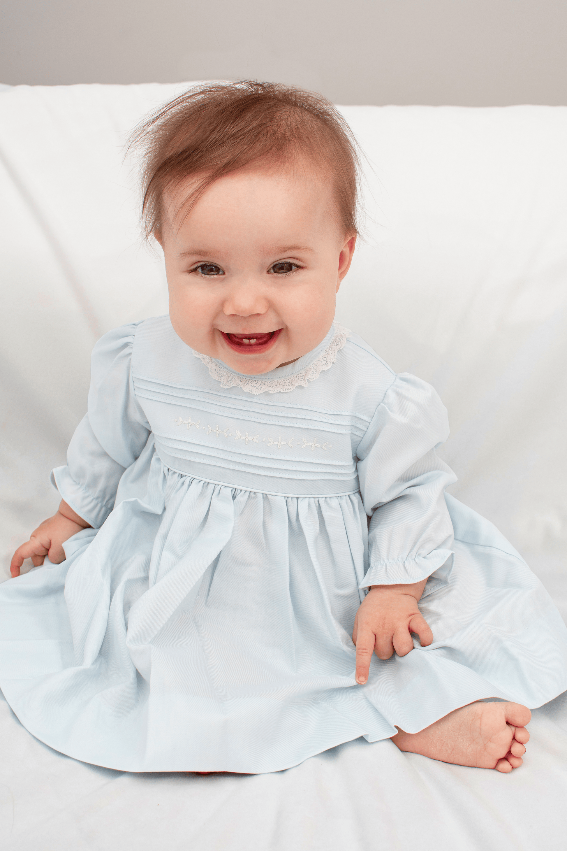Baby Girl Light Blue Long Sleeve Dress