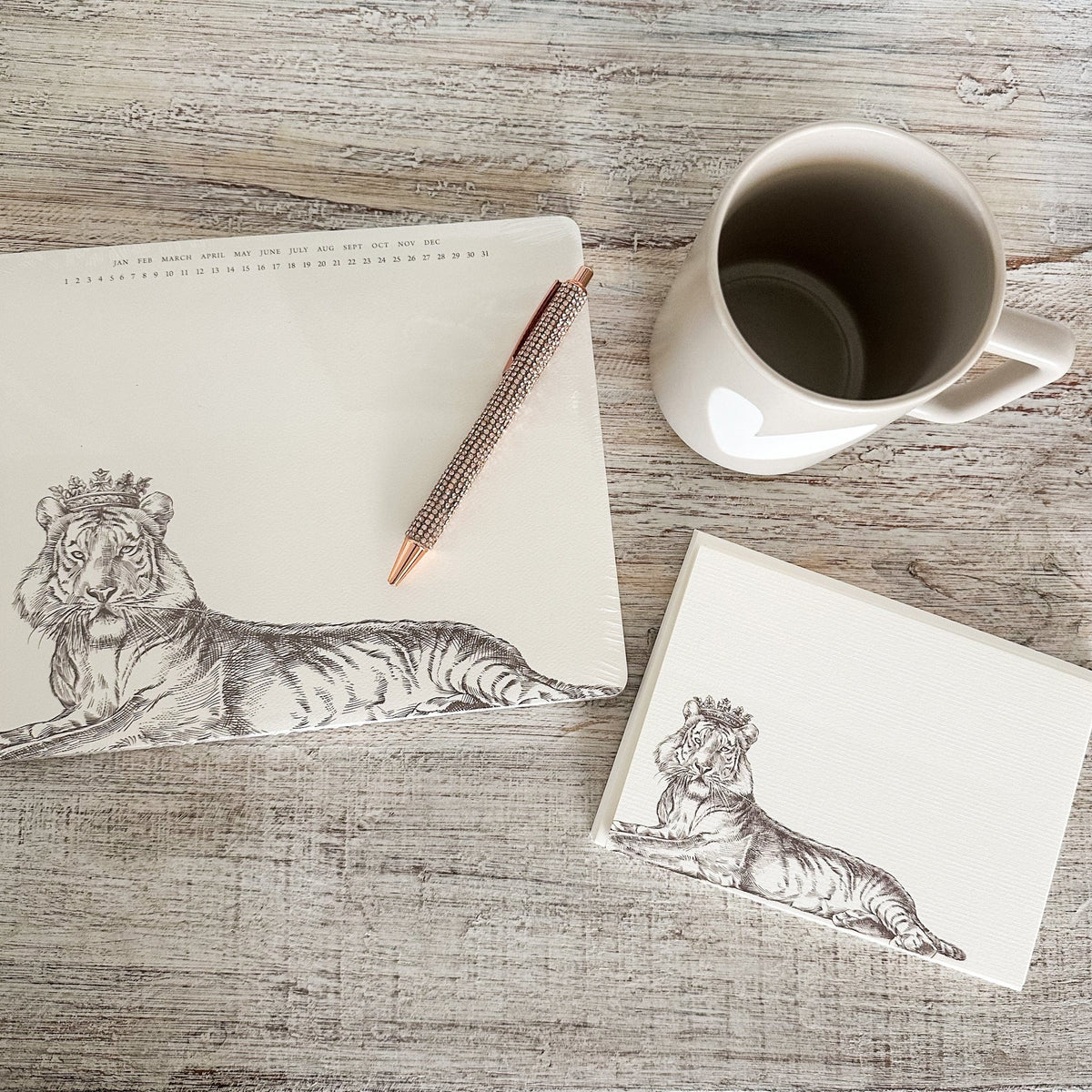 royal tiger mouse and note pad