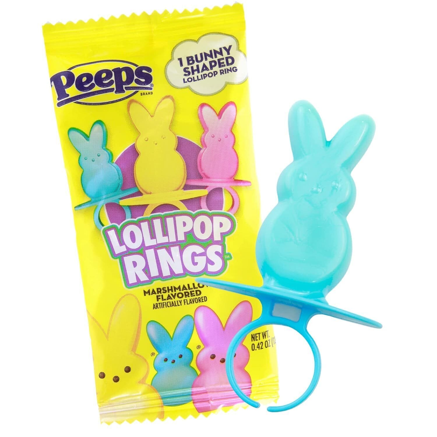 I Got Your Candy Peeps Easter Lollipop Rings - Bunny Shaped, Marshmallow Flavor - Little Miss Muffin Children & Home