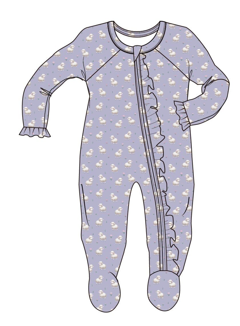 Little Sheep Ruffle Footie