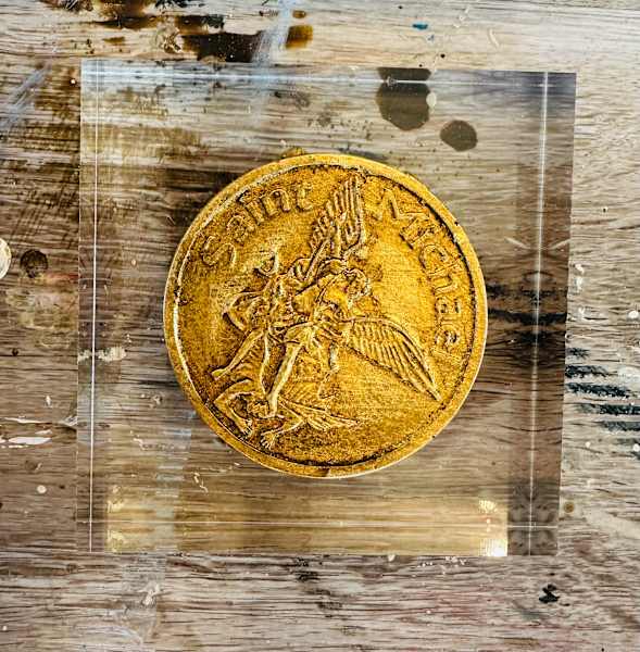 st michael on acrylic painting