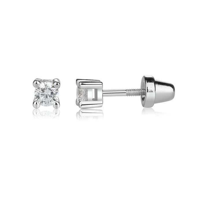 girls clear stud earrings