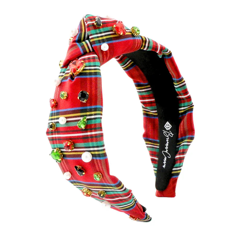 tartan christmas adult headband