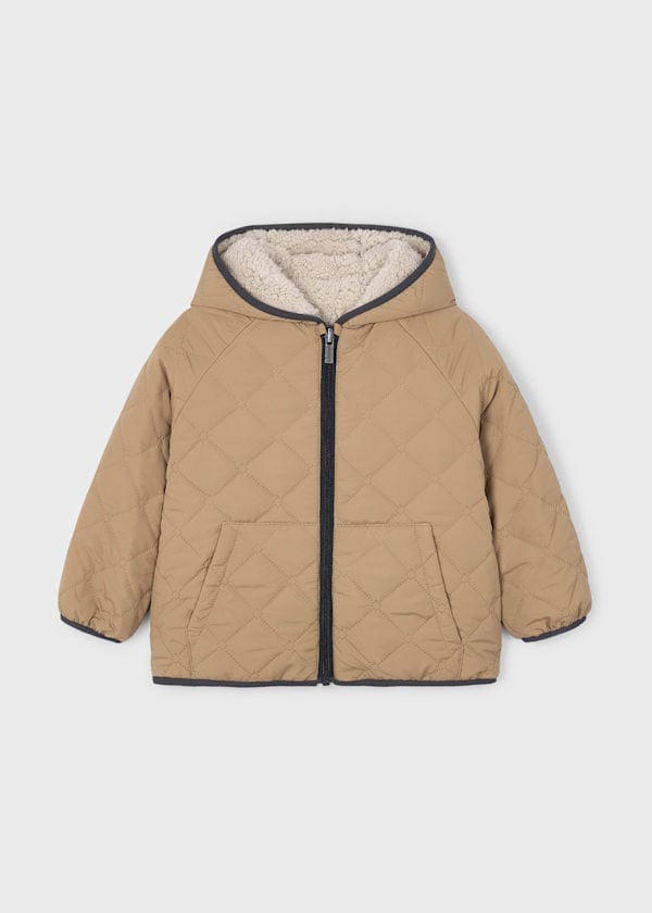 boys reversible caramel quilted jacket
