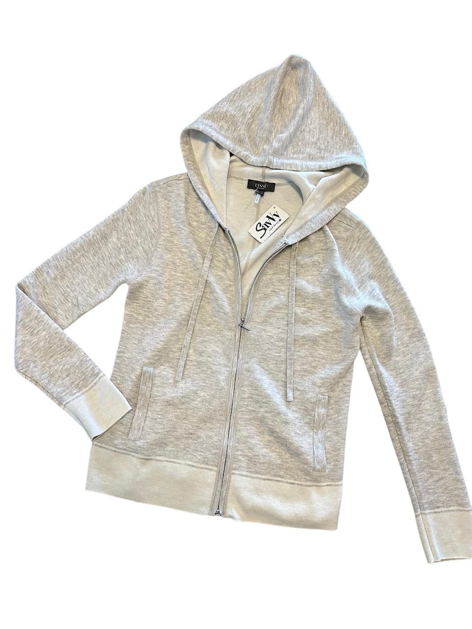 Rowan Knit Zipped Hoodie in Pearl Grey by Lysse