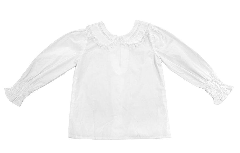 white peter pan collar top