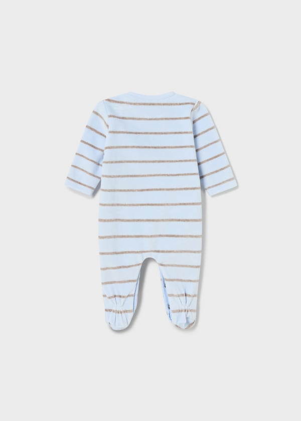 Mayoral Usa Inc Mayoral Striped Footed Velour One-Piece - Little Miss Muffin Children & Home