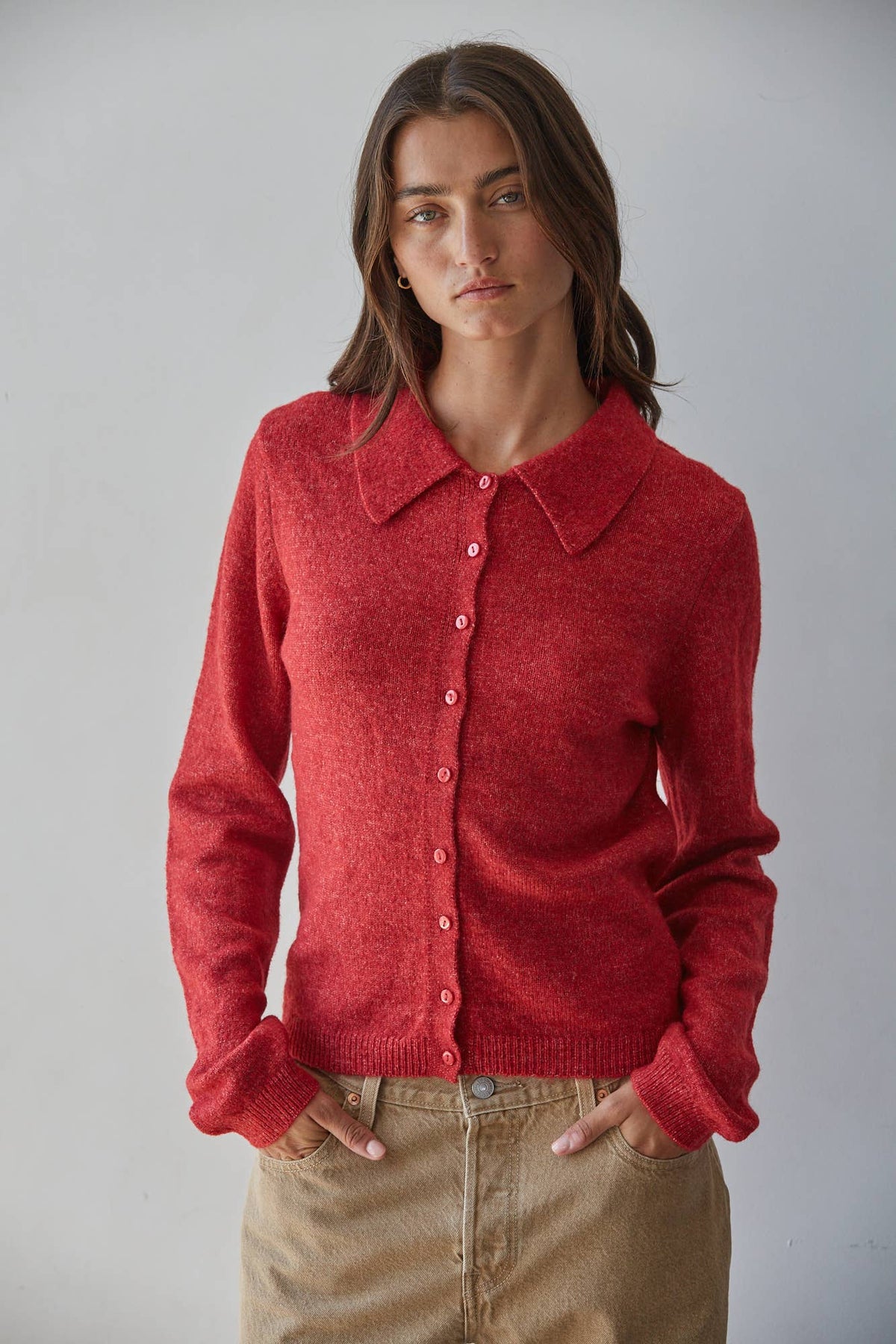 By Together Knit Sweater Collared Button Down Cardigan - Little Miss Muffin Children & Home