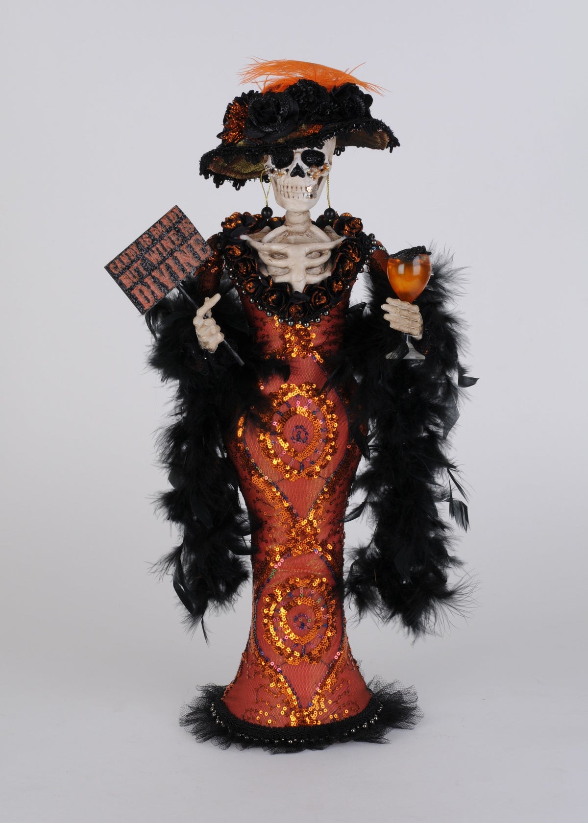 orange wine divine lady skeleton