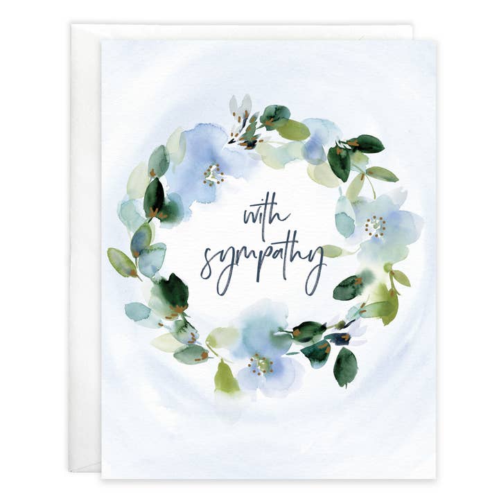 with sympathy blue floral card