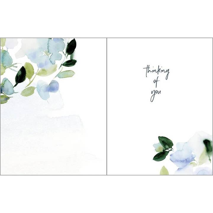 with sympathy blue floral card