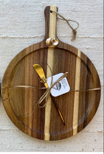 wooden circle cheese board tray