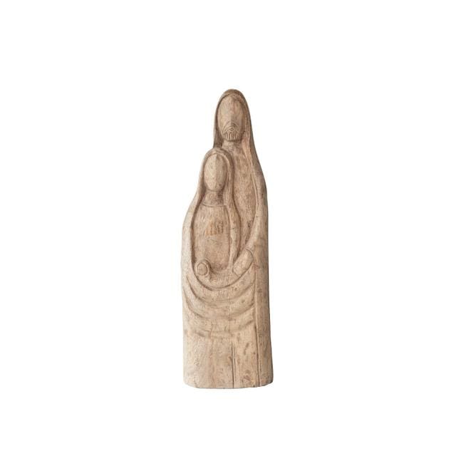 wooden holy family statue