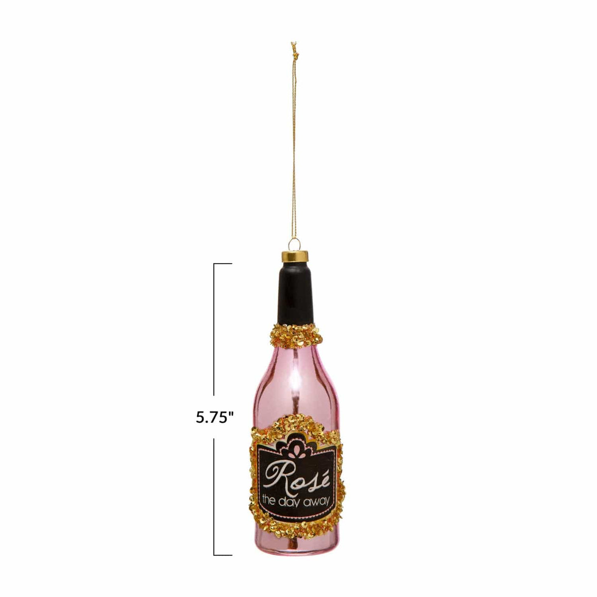 Creative Co-Op Creative Co-Op Glass Rosé Bottle Ornament - Little Miss Muffin Children & Home