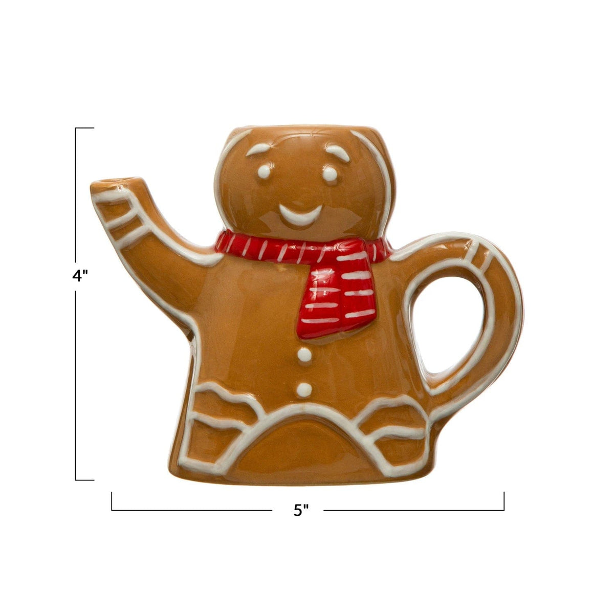 Creative Co-Op Creative Co-op Hand-Painted Ceramic Gingerbread Man Creamer Pitcher - Little Miss Muffin Children & Home