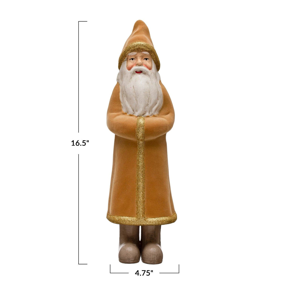 Creative Co-Op Creative Co-op Flocked MDF Santa with Glitter - Little Miss Muffin Children & Home