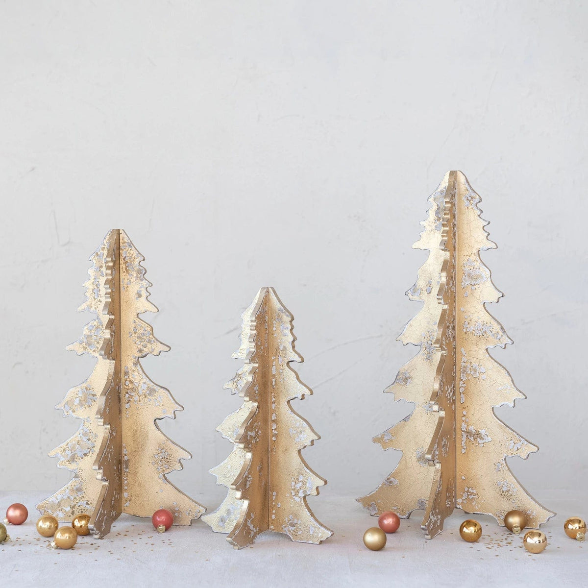 Creative Co-op Creative Co-op Interlocking Laser Cut Tree, Distressed Gold Finish - Little Miss Muffin Children & Home