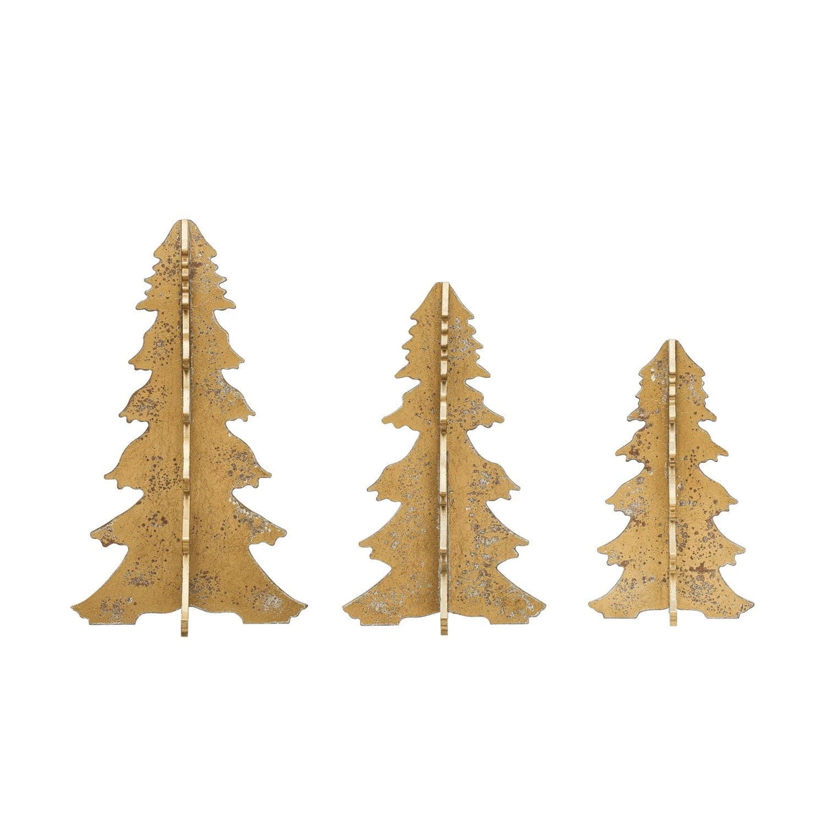 Creative Co-op Creative Co-op 13"Round x22.5"H MDF Interlocking Laser Cut Distressed Gold Tree - Little Miss Muffin Children & Home