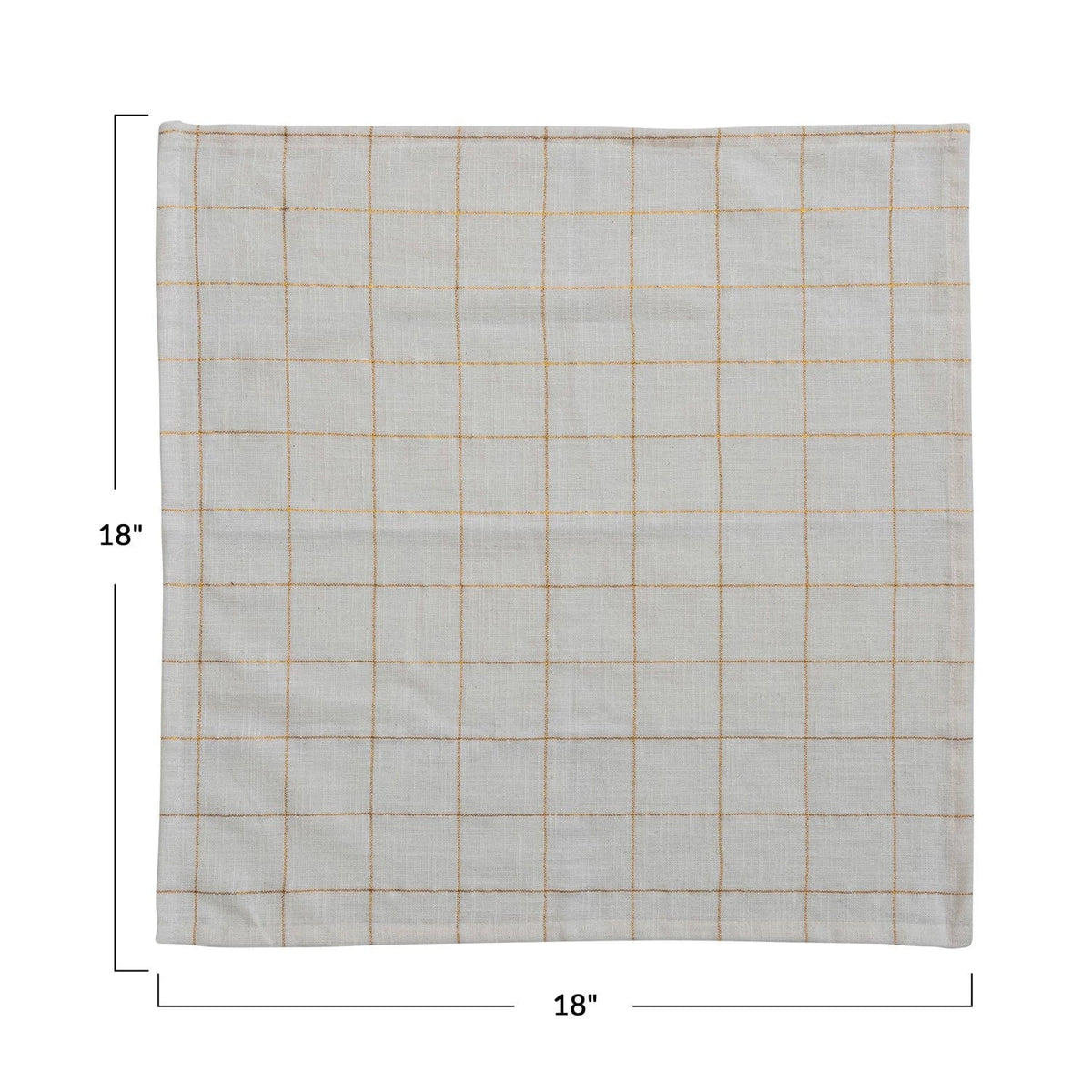 Creative Co-op Creative Co-op 18" Square Cotton Napkins with Metallic Gold Thread Windowpane Pattern, Cream Color, Set of 4 - Little Miss Muffin Children & Home
