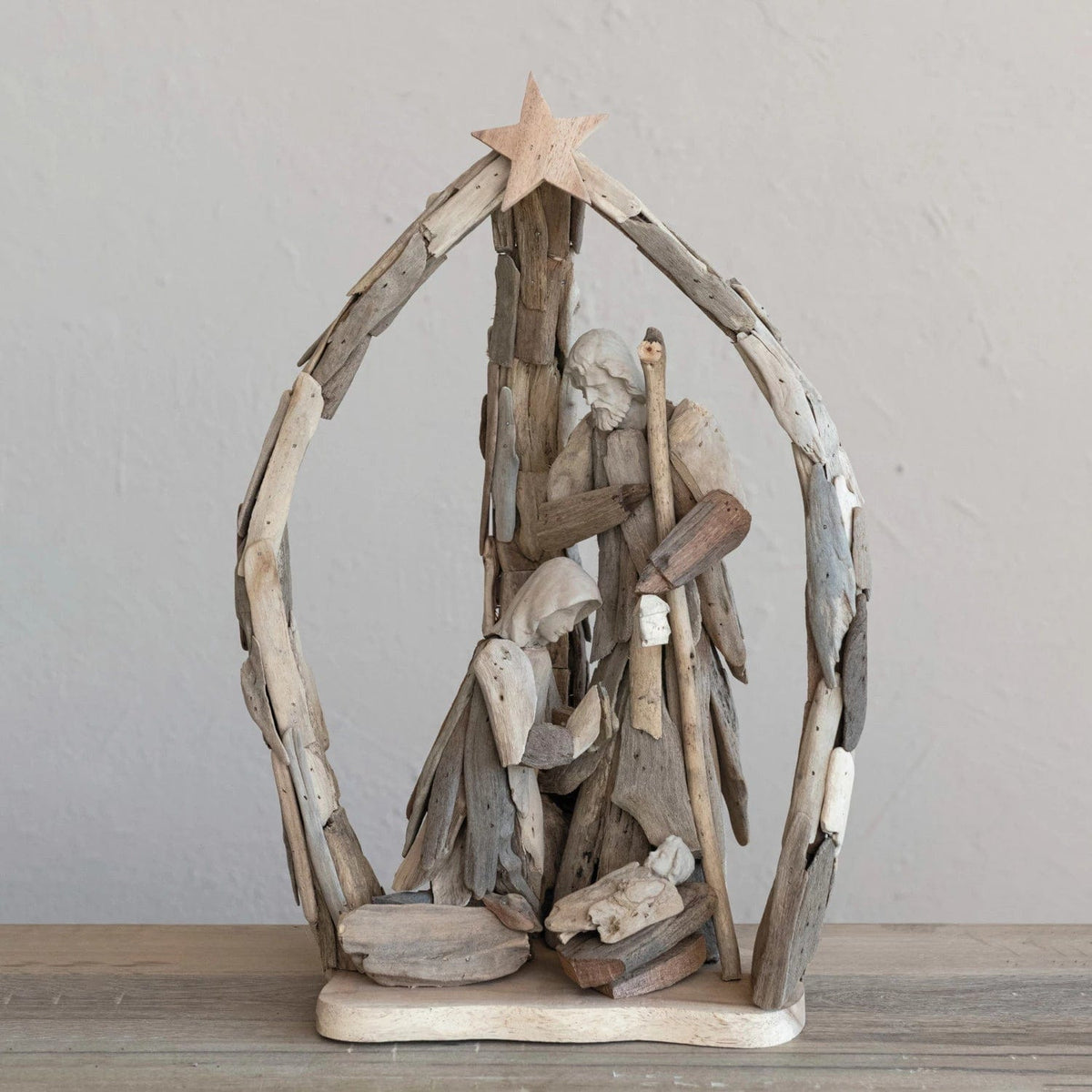 Creative Co-op Creative Co-op Driftwood & Acacia Wood Holy Family - Little Miss Muffin Children & Home