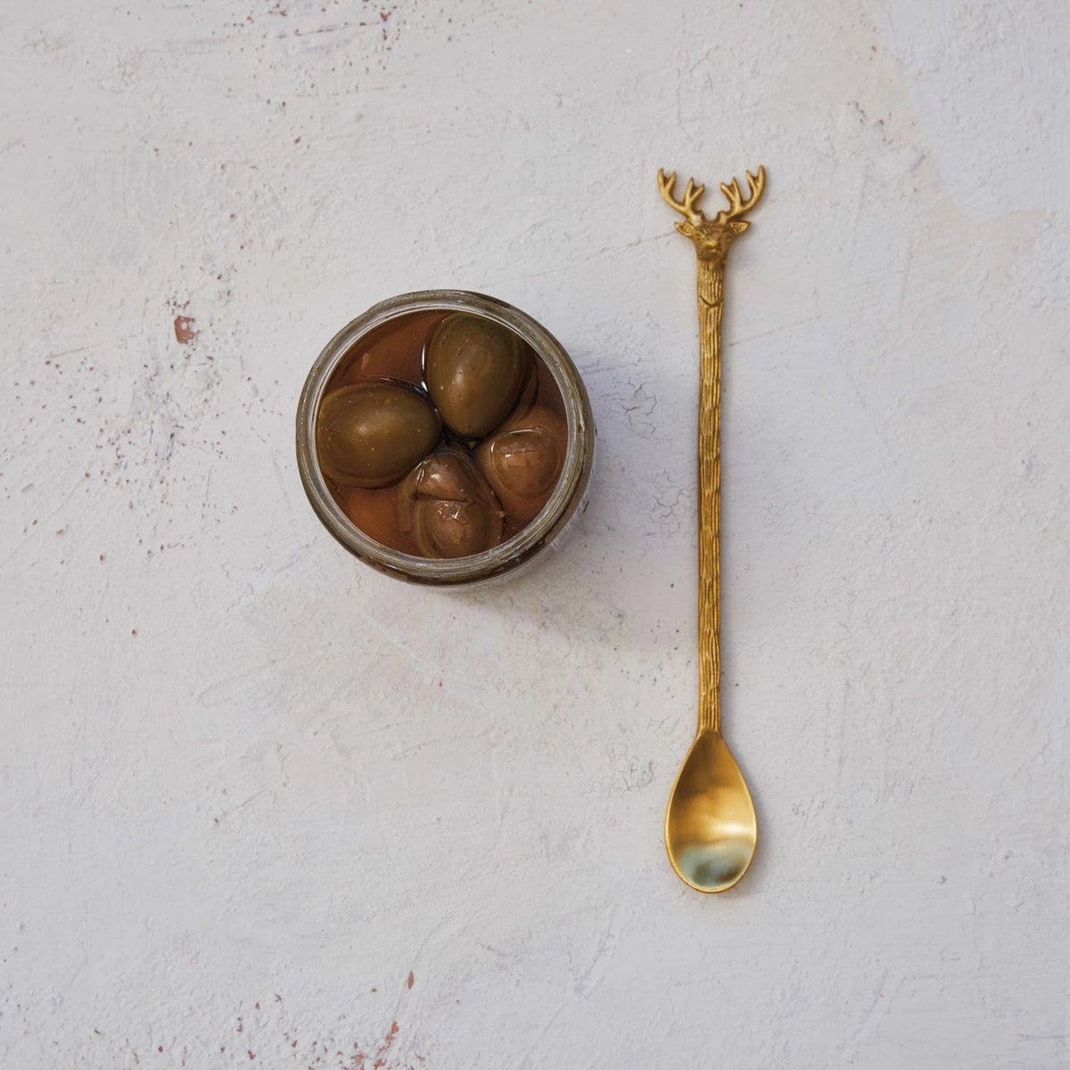 Creative Co-op Creative Co-op Brass Cocktail Spoon with Reindeer Handle - Little Miss Muffin Children & Home