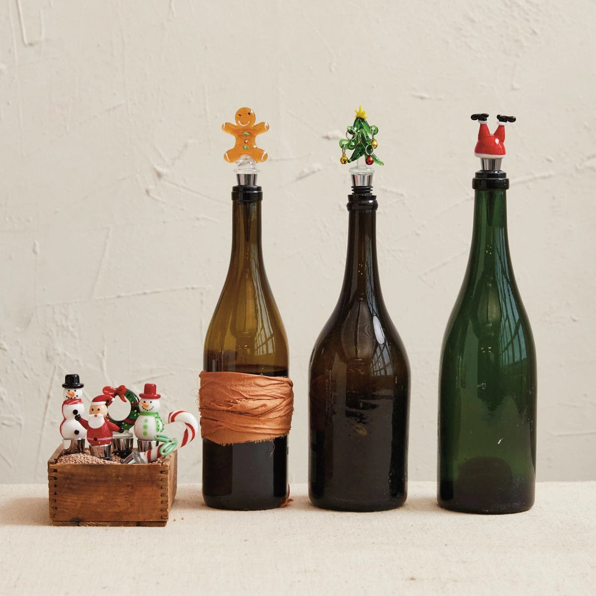 Creative Co-op Creative Co-op 2"H Zinc Alloy Wine Stopper w Hand-Painted Glass Holiday Icon, 8 Styles - Little Miss Muffin Children & Home