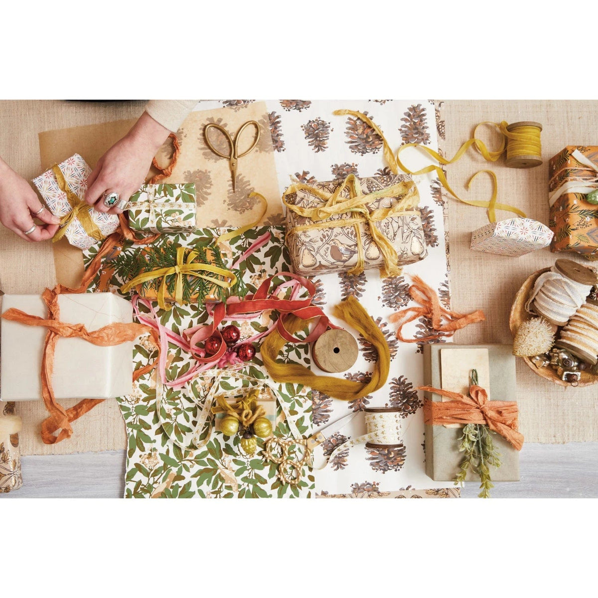 Creative Co-op Creative Co-op Sheets with Patterns Wrapping Paper, 3 Styles - Little Miss Muffin Children & Home