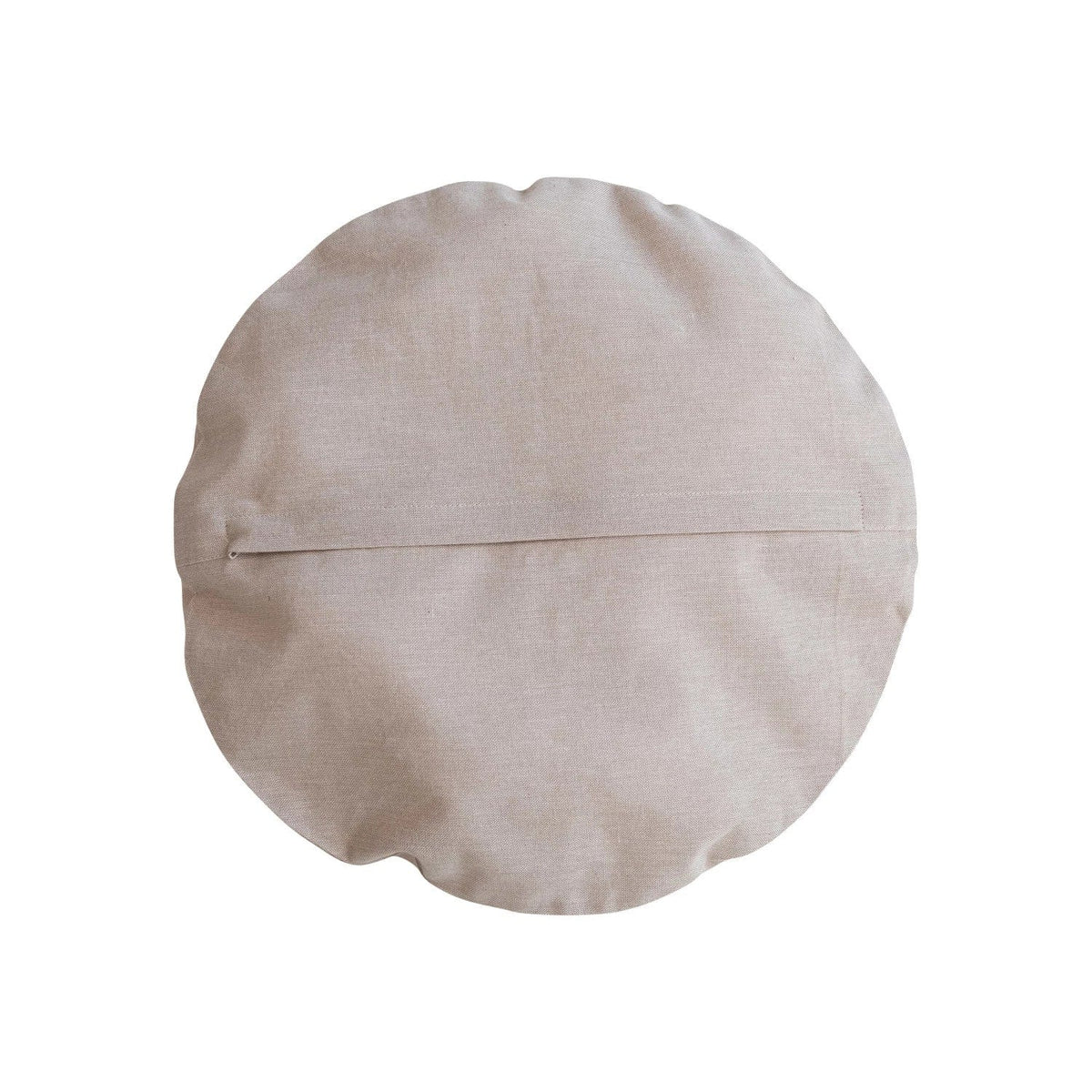 Creative Co-op Creative Co-op 16" Round Cotton Chambray Printed Pillow w/ Embroidered Wreath - Little Miss Muffin Children & Home