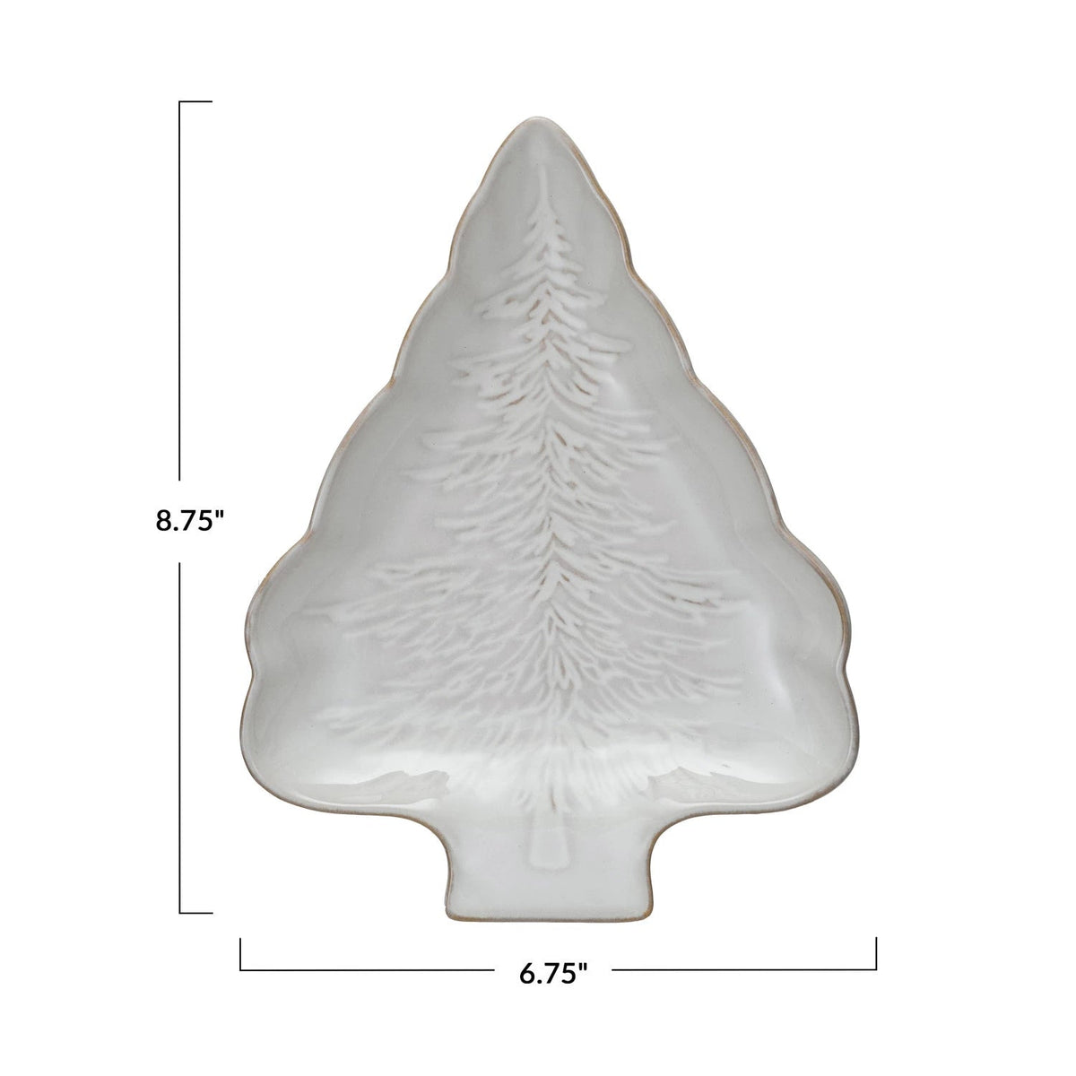 Creative Co-op Creative Co-op 8.75"L x 6.75"W Stoneware Tree Shaped Plate with Tree Design - Little Miss Muffin Children & Home