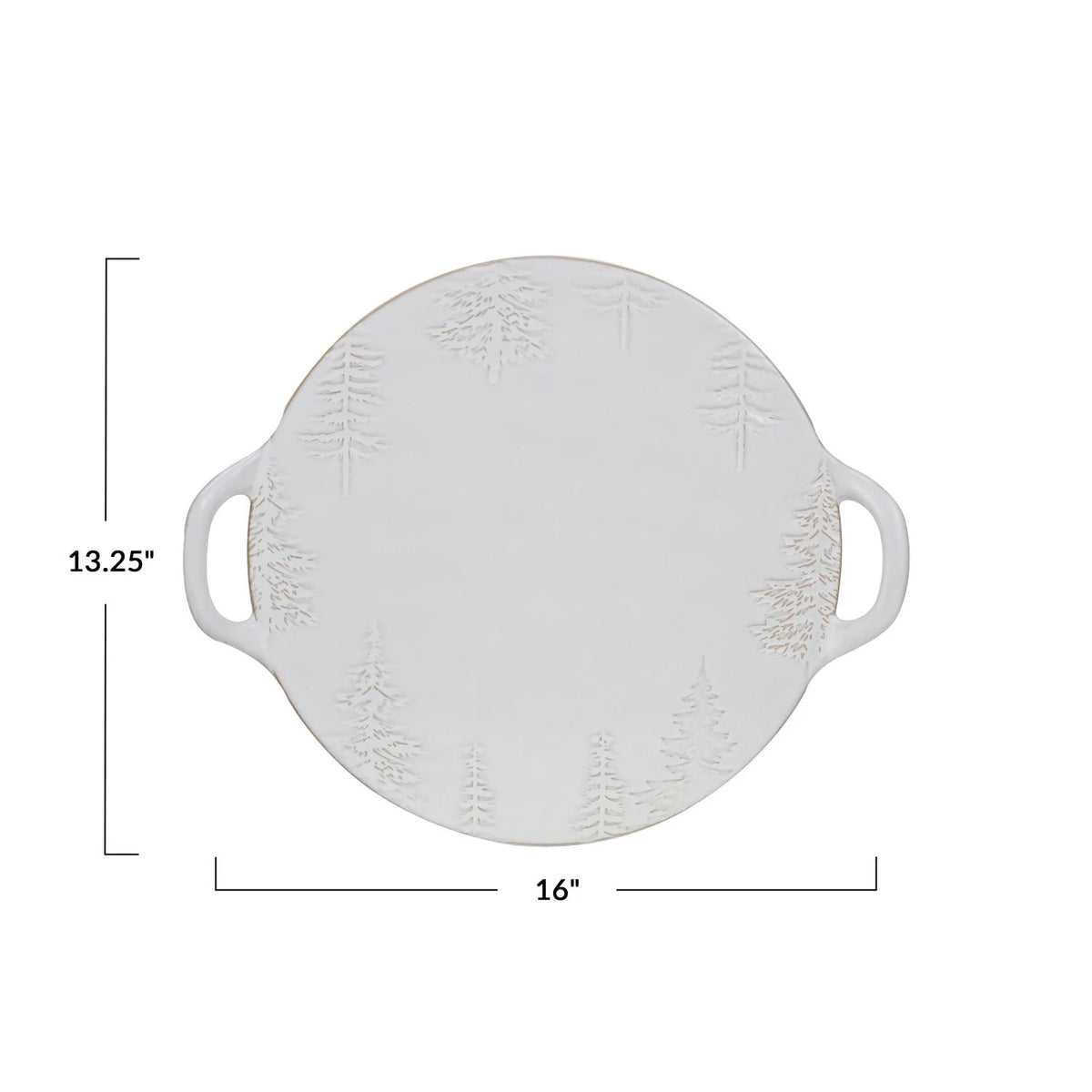 Creative Co-op Creative Co-op Stoneware Platter Debossed with Trees (Each Will Vary) - Little Miss Muffin Children & Home