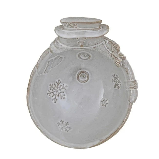 snowman ceramic holiday bowl