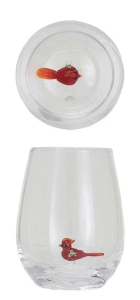 Creative Co-op Stemless Wine Glass 12oz, with Holiday Figure Inside, 8 Styles Available - Little Miss Muffin Children & Home