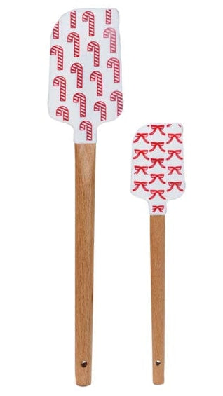 Creative Co-op Creative Co-op Silicone & Wood Spatulas w/ Holiday Pattern, 6 Styles, Set of 2 Sizes - Little Miss Muffin Children & Home