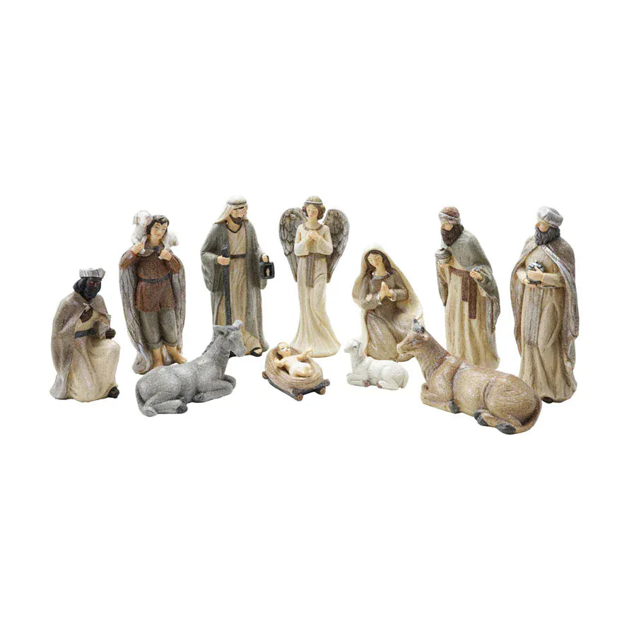 resin 11 piece nativity set