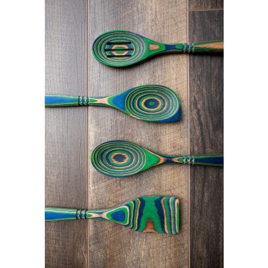 Island Bamboo Island Bamboo 12" Peacock Pakka Slotted Spoon - Little Miss Muffin Children & Home