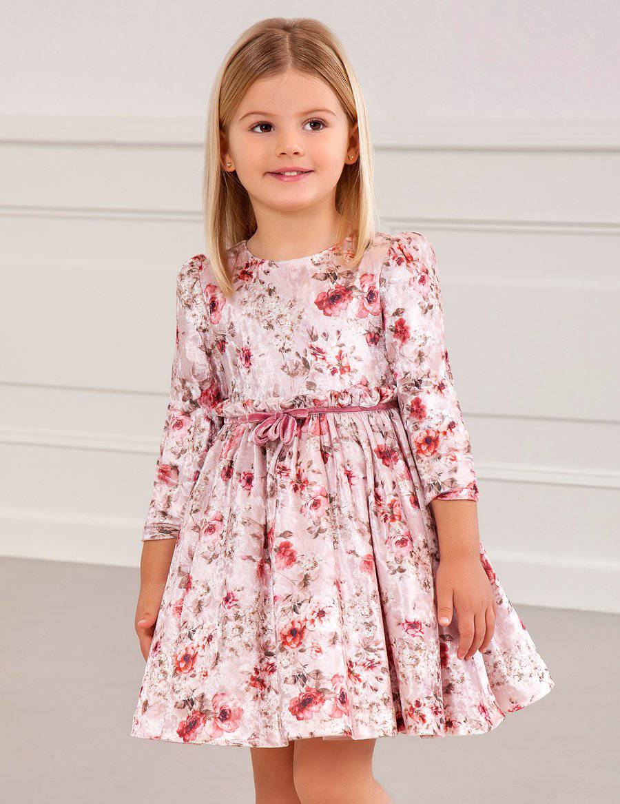 Abel & Lula - Abel & Lula Velvet Floral Dress - Little Miss Muffin Children & Home
