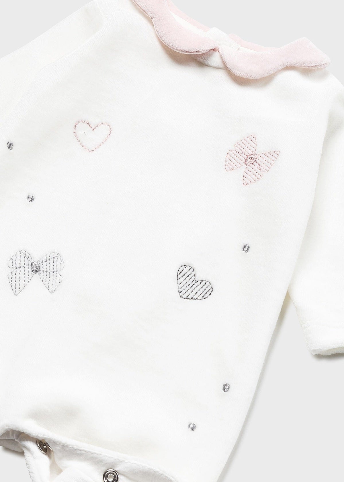 Mayoral Usa Inc Mayoral Velour Bows & Hearts Onesie - Little Miss Muffin Children & Home