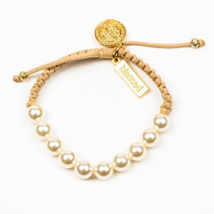 My Saint My Hero - My Saint My Hero Gold Radiant Pearl Bracelet - Little Miss Muffin Children & Home