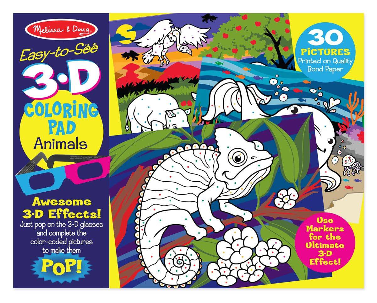 Melissa & Doug 3D Animal Coloring Pad