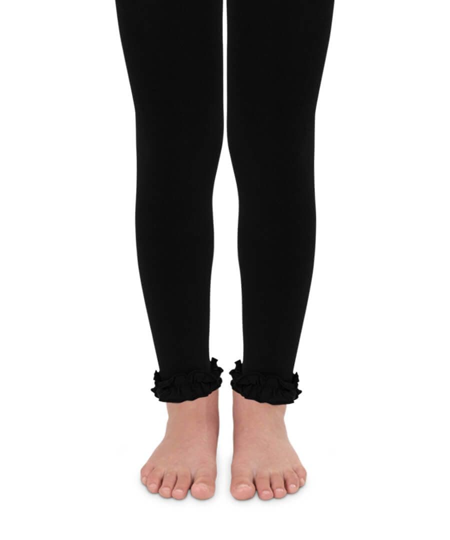Jefferies Socks Jefferies Socks Black Ruffle Footless Tights - Little Miss Muffin Children & Home