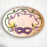 Magnolia Creative Co Magnolia Creative Co Mardi Gras Mask Oval Platter - Little Miss Muffin Children & Home