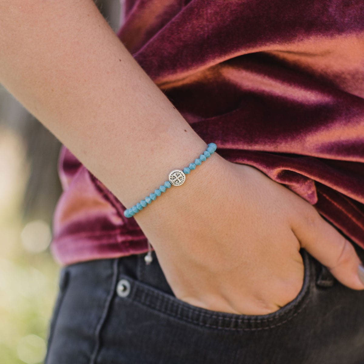 My Saint My Hero My Saint My Hero September Crystal Birthday Blessing Bracelet - Little Miss Muffin Children & Home