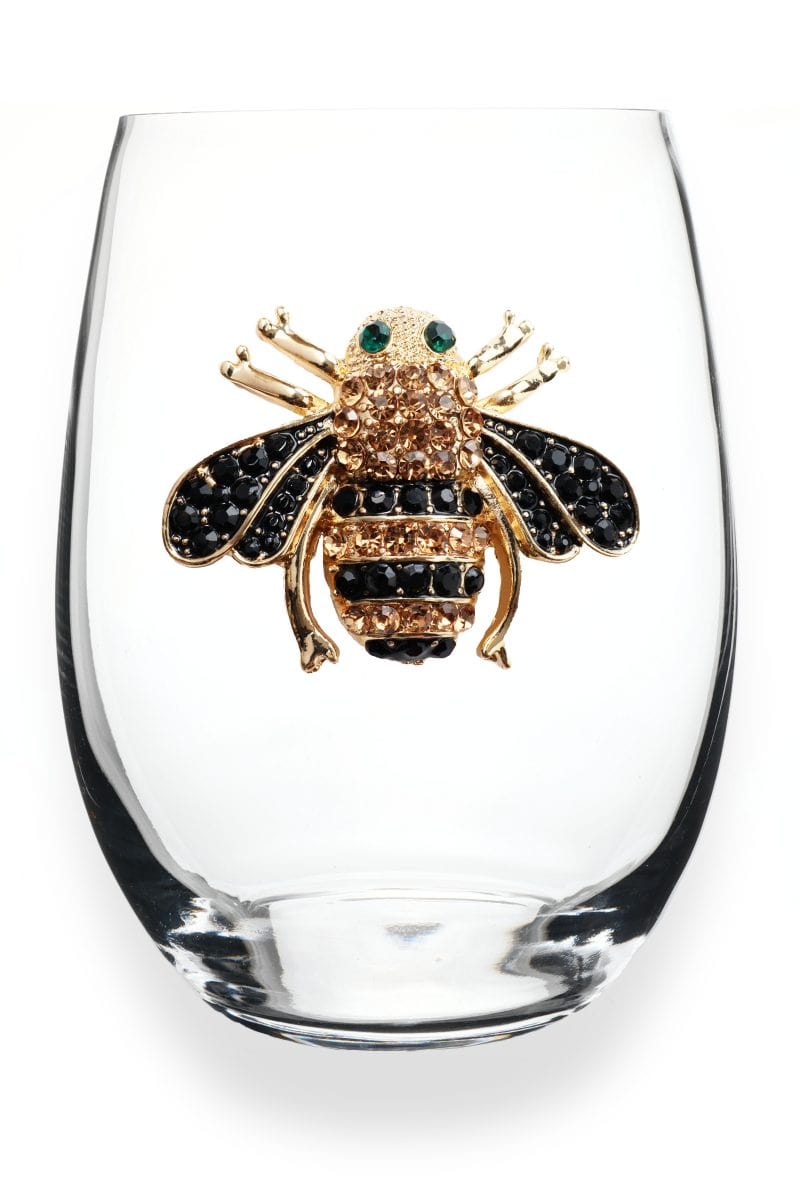 Queen Jewels Queen Jewels Queen Bee Jeweled Stemless Wine Glass - Little Miss Muffin Children & Home