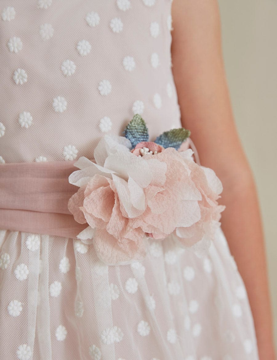 Abel & Lula Abel & Lula Embroidered Polka Dots Tulle Dress - Little Miss Muffin Children & Home