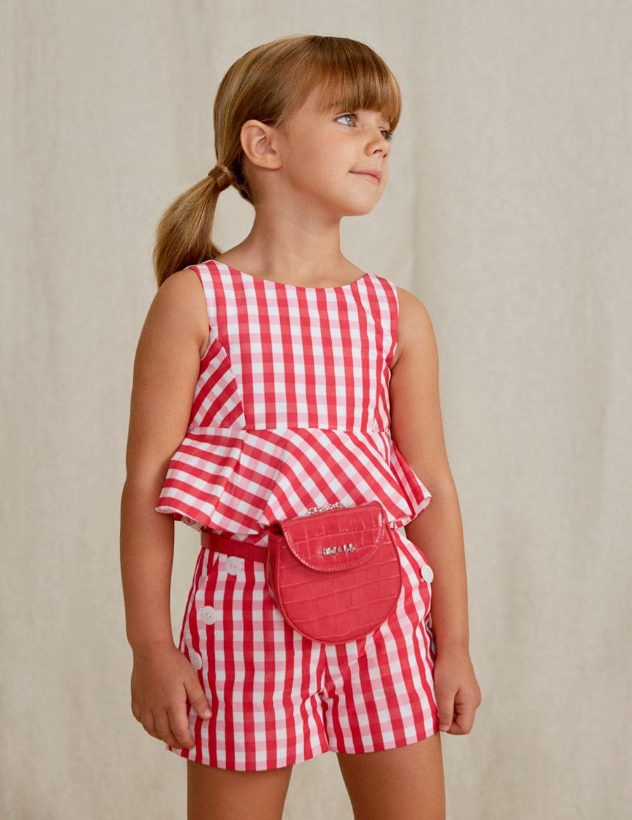 Mayoral Abel & Lula Fuchsia Gingham Short Set - Little Miss Muffin Children & Home