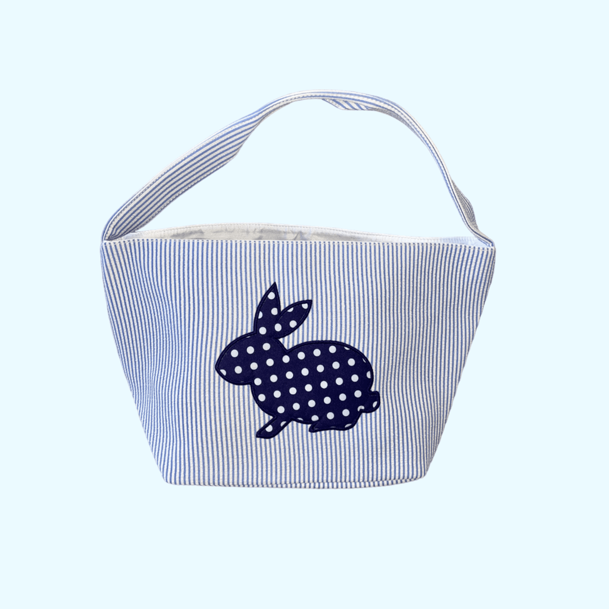 Sunshine Sunshine Seersucker Bunny Applique Easter Basket - Little Miss Muffin Children & Home