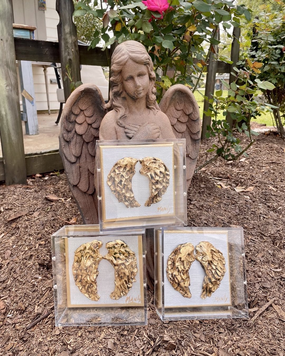 Dana Manly Art Dana Manly Art Angel Wings In Shadowbox - Little Miss Muffin Children & Home