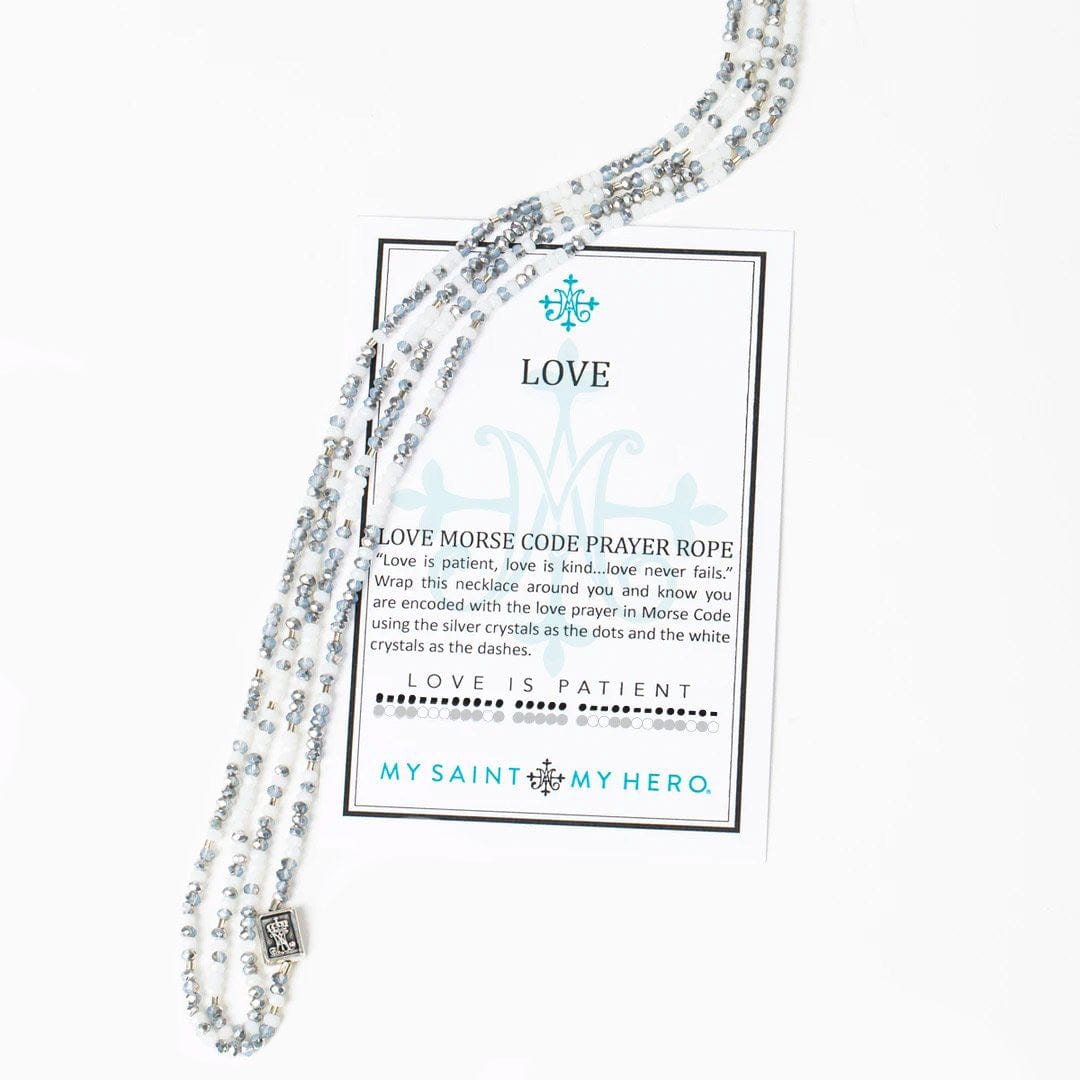My Saint My Hero My Saint My Hero Love Morse Code Prayer Rope Necklace - Little Miss Muffin Children & Home