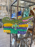 Toodle Lou Designs Toodle Lou Designs Mardi Gras Gator Wood Door Hanger - Little Miss Muffin Children & Home